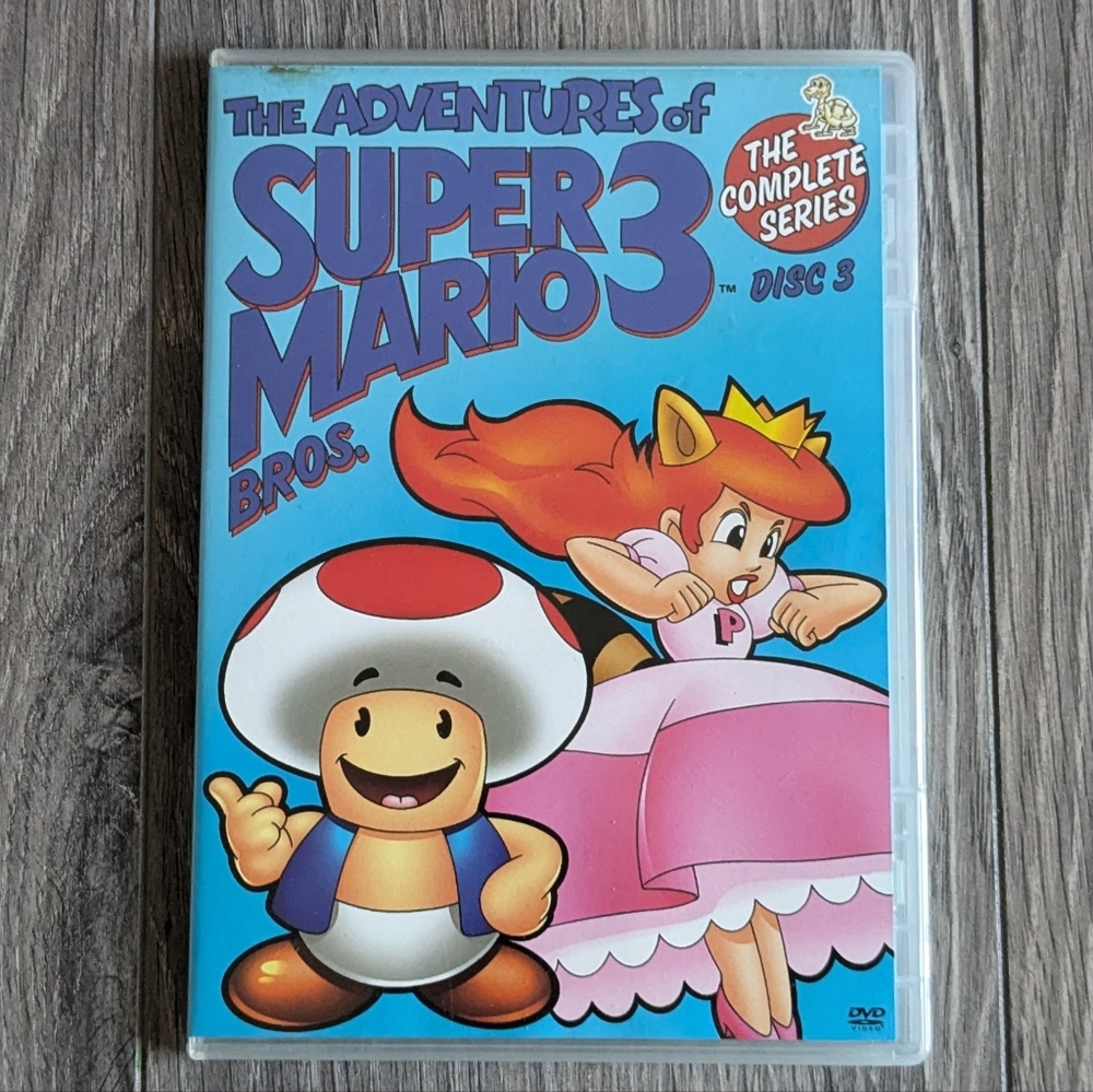 1990 Nintendo The Adventures of Super Mario Bros 3 Disc 3 Toad Peach on Cover